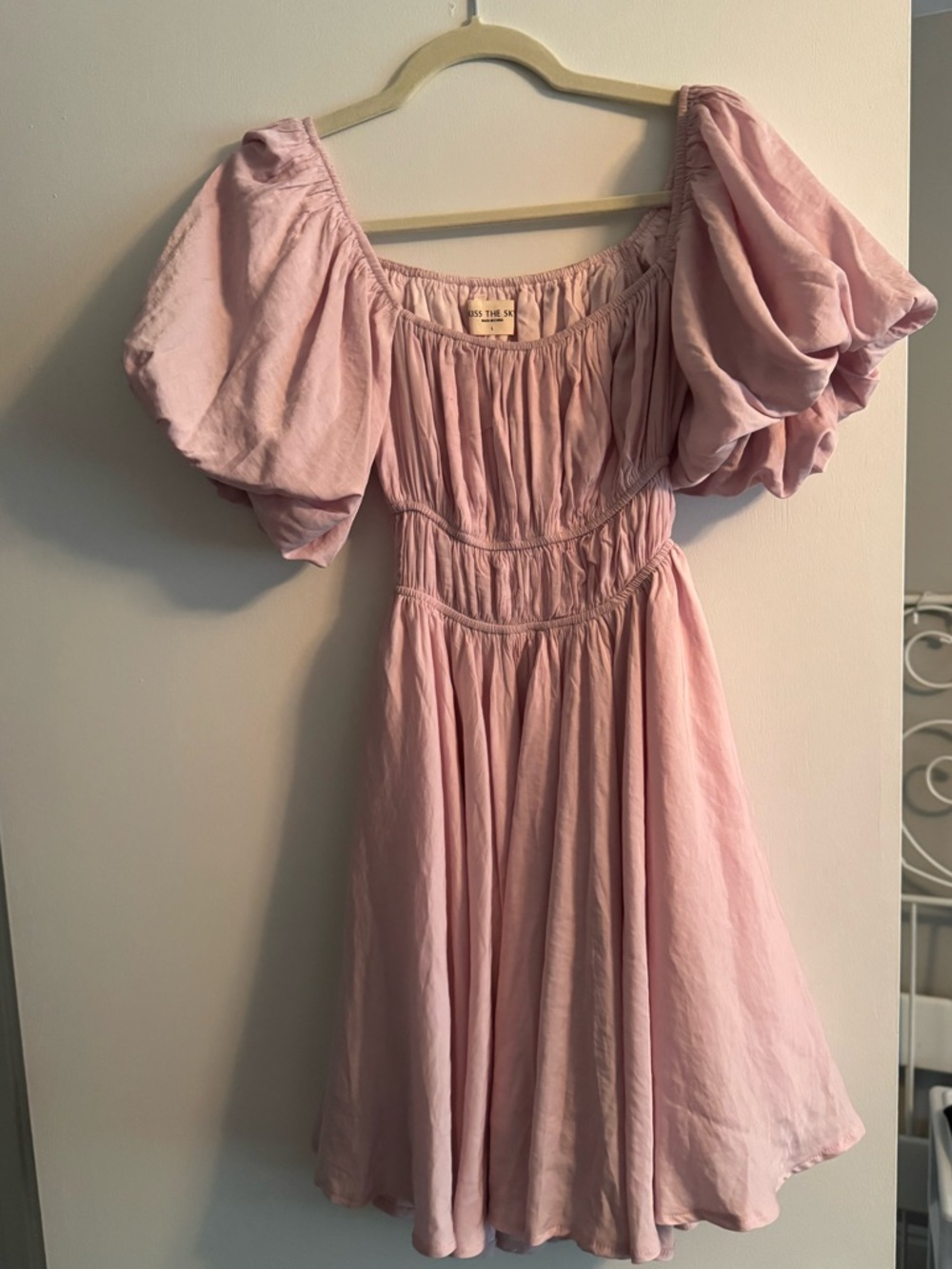 Urban Outfitters Pink Bubble Sleeve Dress